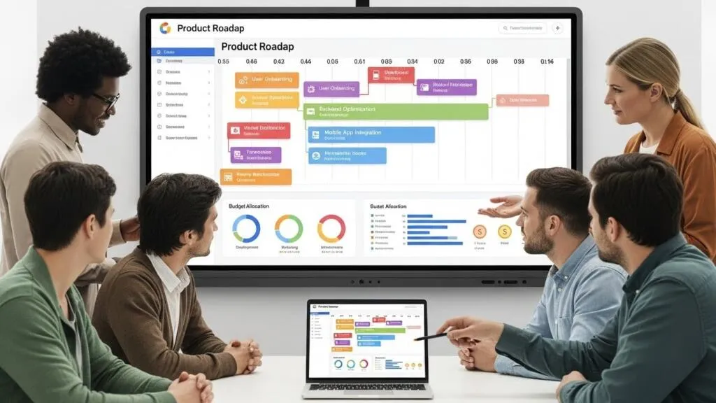 Team planning cost-effective web portal development techniques using a structured roadmap